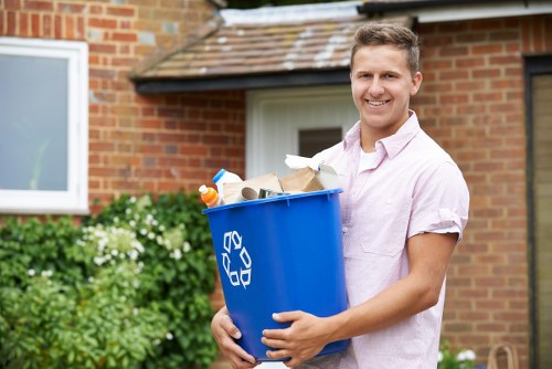 Various types of construction waste materials