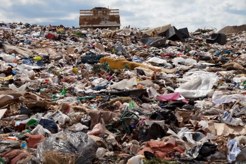 Construction site with waste materials in Muswell Hill