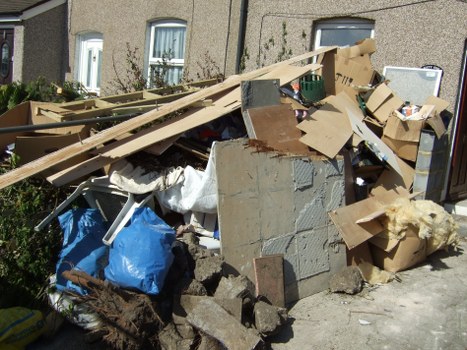 Sorting demolition waste for recycling in Muswell Hill